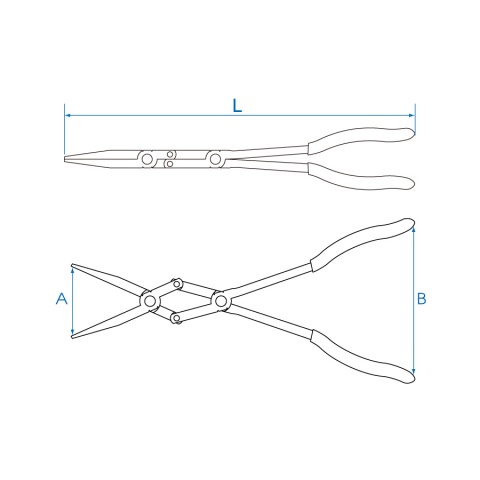 Μυτοτσiμπιδο λοξό διπλής άρθρωσης με ελαφριά μόνωση 335 mm