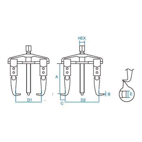 Εξωλκέας δίποδος συρταρωτός 150mm-150mm