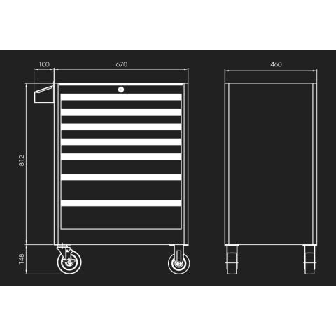 Εργαλειομεταφορέα 7 συρταρια μπλε χρώμα