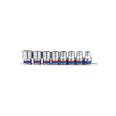 KING TONY 8 PC. 1/2" DR. 12PT Socket Rail Set (10,12,13,14,17,19,21,22) (4010MR)