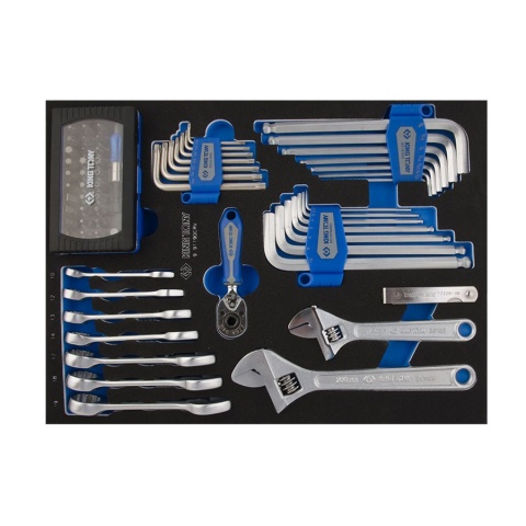 KING TONY 90 PC. Wrench & Bit & Hex Key Set for Trolley (EVA FOAM) (9-91190CRV)