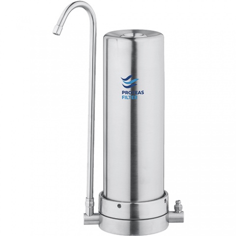 ENERGYWATER Μονή Συσκευή Φίλτρανσης Άνω Πάγκου Από Ανοξείδωτο Ατσάλι 304