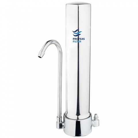 ENERGYWATER Μονή Συσκευή Φίλτρανσης Άνω Πάγκου Proteas Slim Line Μεταλλική