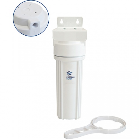 ENERGYWATER Μονή Φιλτροθήκη 2M Λευκή Πλαστική 10″ - 1/4″ - Κλειδί & Βάση