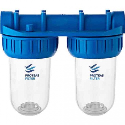 ENERGYWATER Διπλή Φιλτροθήκη 3M Διάφανη 7″ - 1/2″ - Σκέτη