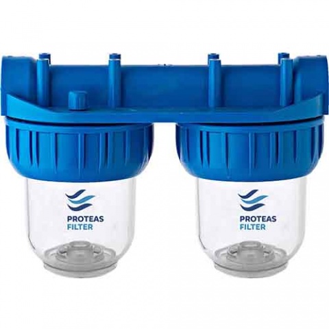 ENERGYWATER Διπλή Φιλτροθήκη 3M Διάφανη 5″ - 1/2″ - Σκέτη