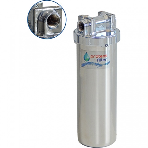 ENERGYWATER Μονή Φιλτροθήκη 3M Μεταλλική με Μεταλλική Κεφαλή 10″-1/2″ με Κλειδί & Βάση