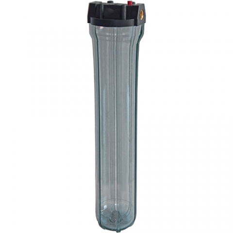 ENERGYWATER Μονή Φιλτροθήκη 2M Διάφανη Πλαστική Slim 20″ - 3/4″ με Ορειχάλκινο Σπείρωμα - Σκέτη