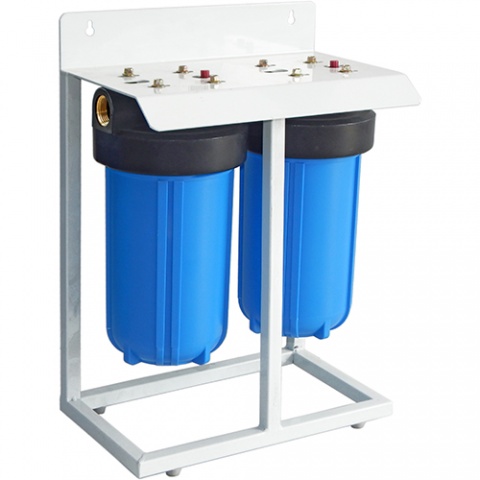 ENERGYWATER Διπλή Φιλτροθήκη Big Blue 10″ - 1″ με Compact Μεταλλικη Βάση