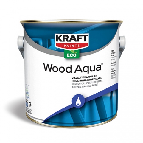 KRAFT WOOD AQUA Οικολογική Ακρυλική Ριπολίνη Πολυουρεθάνης 750ml (ΒΑΣΗ P ΣΑΤΙΝΕ)