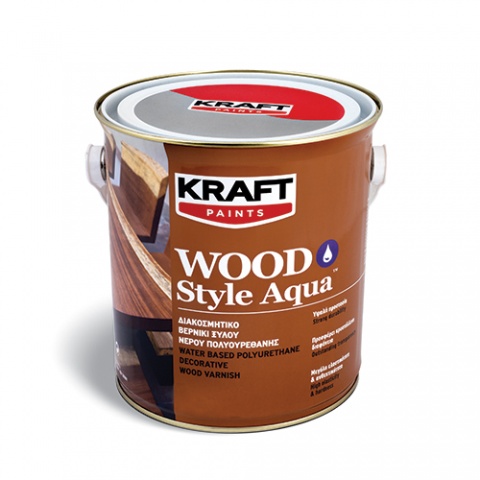 KRAFT WOOD STYLE AQUA Water-Based Polyurethane Decorative Wood Varnish (GLOSSY) 750ml