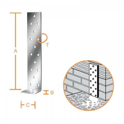 Vormann Γωνία Ενισχυμένη Γαλβανιζέ 200 x 40 x 40 x 4mm