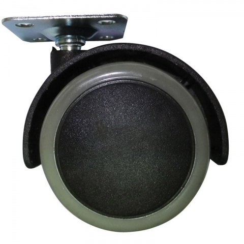 Ρόδα Διπλή Ø 50mm με Πέλμα 38 x 38mm Μαύρη