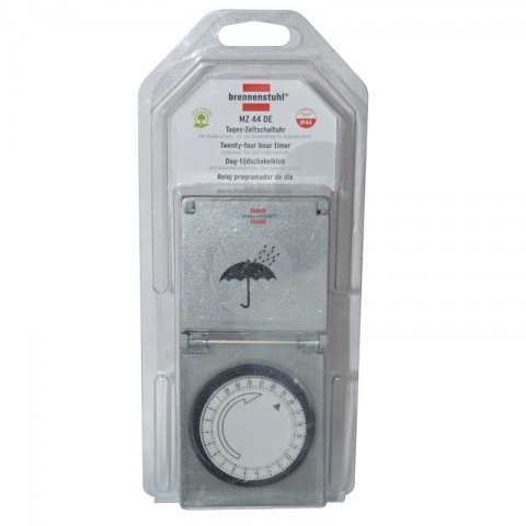 Brennenstuhl MZ 44 D Χρονοδιακόπτης 24ώρου Εξωτερικού Χώρου Αδιάβροχος με Ένδειξη LED 230V 16 Αh (1506450)