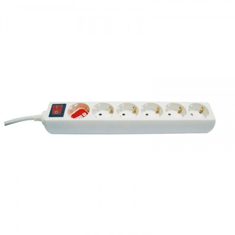 Brennenstuhl BAT LINE Power strip with 6-position switch White