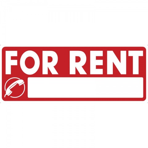 Sticker Sign "FOR RENT" 11.5 x 29.5cm