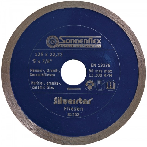 SONNENFLEX Silver Star Tiles Διαμαντόδισκος για Πλακάκια Γρανίτη & Μάρμαρο 250x1.7/8x25.4mm