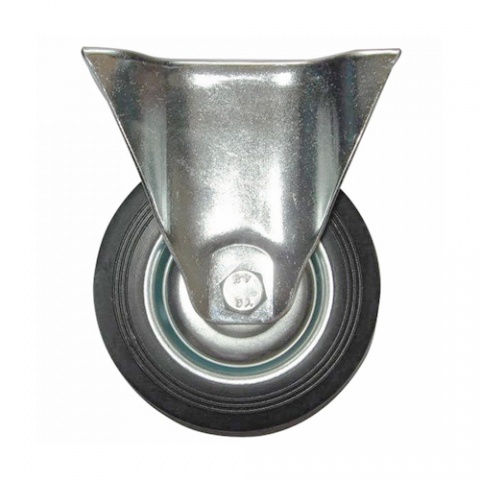 Ρόδα Σταθερή Ø 100mm με Πέλμα 103 x 80mm 80kg Γαλβανιζέ Μαύρη
