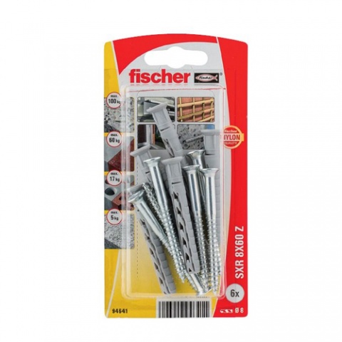 Fischer Frame Support with Screw SXS 8Χ60 SK in 6Set Card (94641)