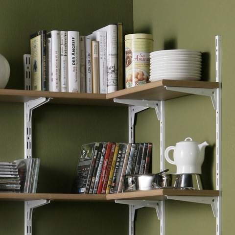 ELEMENT SYSTEM Ορθοστάτης Τοίχου ES Μονής Διάτρησης Λευκός L500 x D10mm