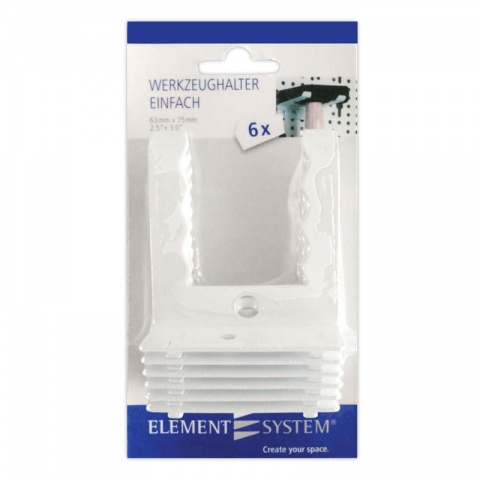 ELEMENT SYSTEM Εξάρτημα Στήριξης Εργαλείων ES Μονό για Πλάτη SL L63 D75 Λευκό 6 ΤΕΜ