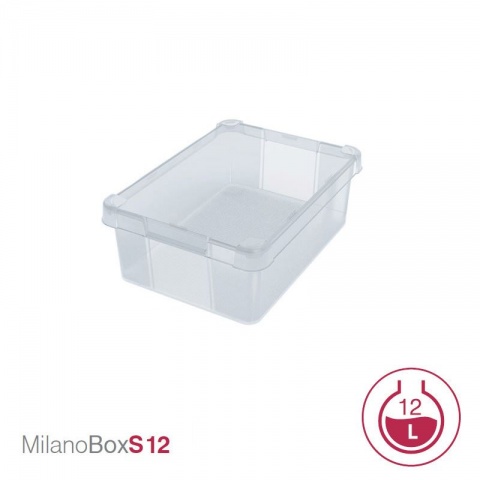 Terry MilanoS12 12Lt - Multifunctional boxes with Lid 38 x 28 x 14cm (Transparent)