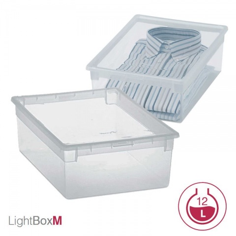 Terry Κουτί Αποθήκευσης Πλαστικό LightBoxM 12Lt με Καπάκι 27.8 x 39.6 x 13.2cm (Διάφανο)
