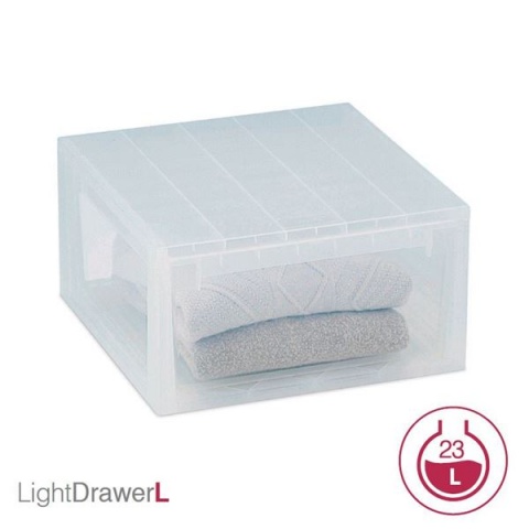 Terry LightDrawerL 23Lt - Multifunctional Drawer Pulling out From Both Sides 39.6 x 39 x 21.3cm (Transparent)