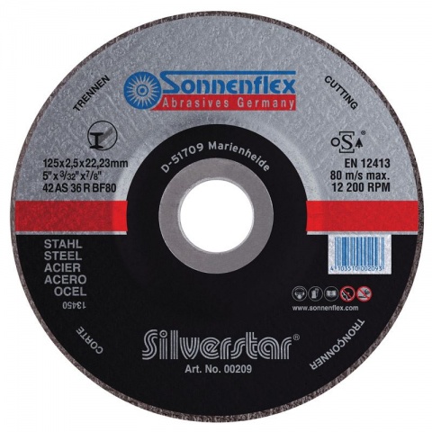 SONNENFLEX Silver Star Steel Δίσκος Κοπής για Μέταλλα 115x2.5x22.23mm/F42