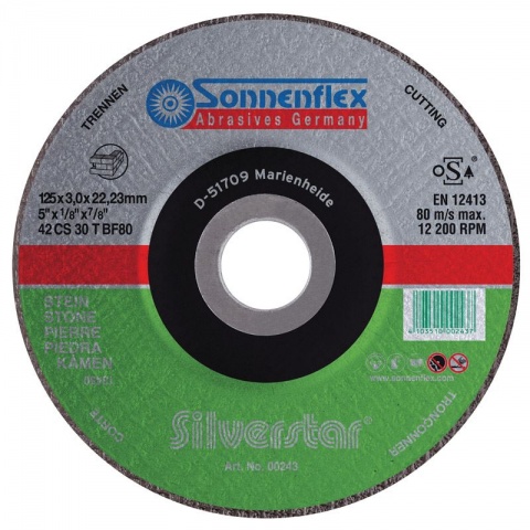 SONNENFLEX Silver Star Stone Δίσκος Κοπής για Πέτρα 125x3.0x22.23mm/F42