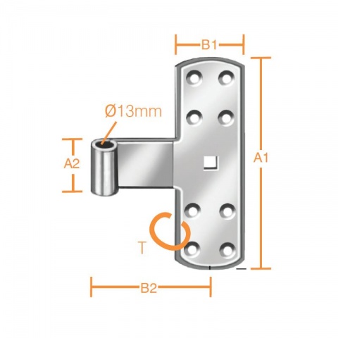 Vormann Μεντεσές Αυλόπορτας Τ Γαλβανιζέ 160 x 35 x 50 x 75 x 2mm