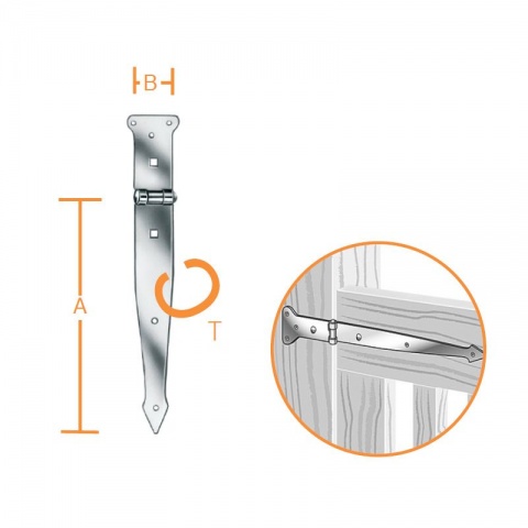 Vormann Galvanized Hinge 300 x 35 x 2.5mm