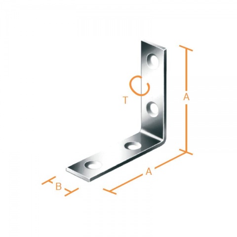 Vormann Brass Plated Furniture Angles 25 x 10 x 2mm 4 Pieces