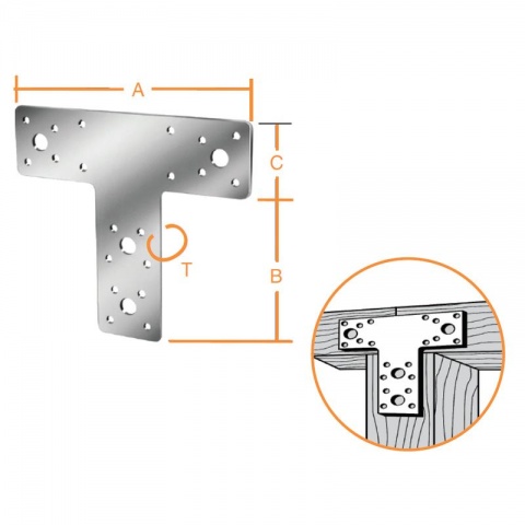 Vormann Λαμάκι Σύνδεσης "T" 160 x 98 x 45 x 2.5mm