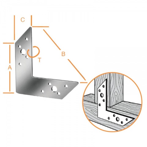 Vormann Λαμάκι Σύνδεσης Γωνιακό Γαλβανιζέ 110 x 156 x 32 x 2mm