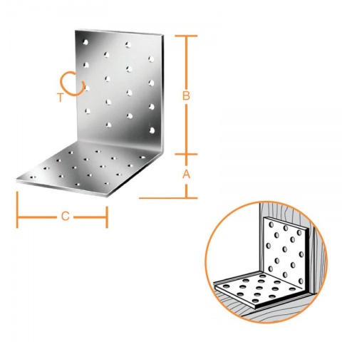Vormann Γωνία Γαλβανιζέ 60 x 60 x 40 x 2.5mm