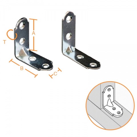 Vormann Γωνία Γαλβανιζέ 60 x 60 x 25 x 2mm ΣΕΤ 6 ΤΕΜ