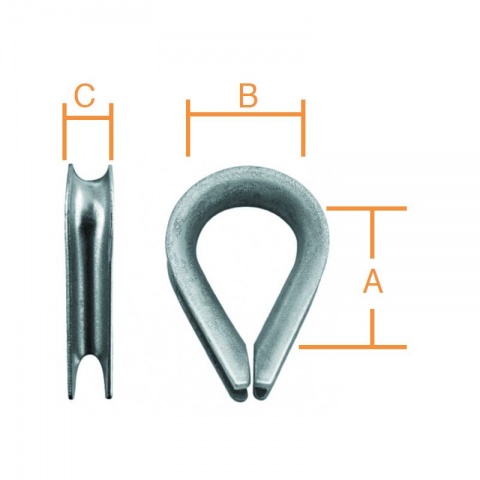 Vormann Ροδάτσα για Συρματόσχοινο A: 30 x B: 14 x C: 6mm 2 ΤΕΜ