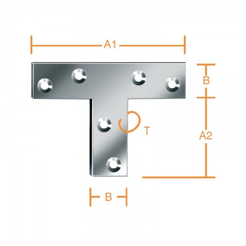 Vormann Λαμάκι Σύνδεσης "T" Γαλβανιζέ 120 x 54 x 16 x 1.5mm