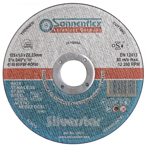 SONNENFLEX Silver Star Inox Δίσκος Κοπής για Ανοξείδωτο Ατσάλι 180x1.6x22.23mm/F41