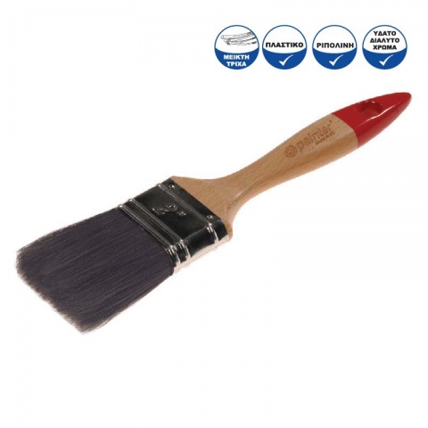 Painter Πινέλο Πλακέ Γενικής Χρήσης με Μαύρη Τρίχα Υπέρδιπλο 2.5" Ξύλινη Λαβή