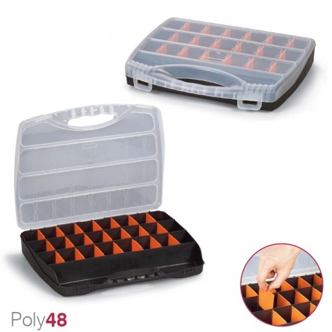 Terry Ταμπακιέρα Πλαστική Poly 48 - 37.5 x 48 x 7.5cm (Μαύρο / Πορτοκαλί)