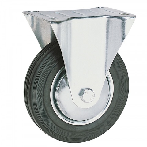 Ρόδα Σταθερή με Πέλμα Ø 125mm 102 x 84mm Μαύρη