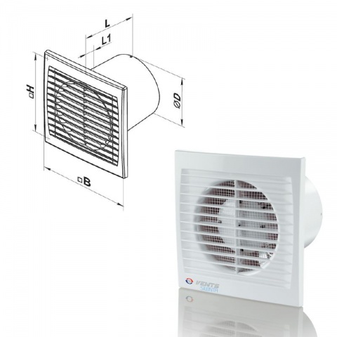 VENTS SILENTA Ανεμιστήρας Tοίχου Ø 125mm