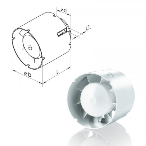 VENTS VKO1 Ανεμιστήρας Εσωτερικού Σωλήνα Ø 125mm