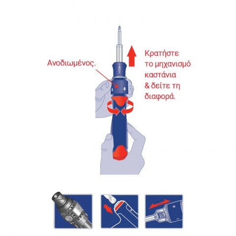 WORKPRO Κατσαβίδι Καστάνια Μύτες ΣΕΤ 32 ΤΕΜ