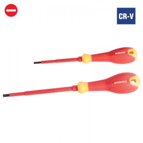 WORKPRO Κατσαβίδι με Μόνωση Ίσιο 4 x 100mm