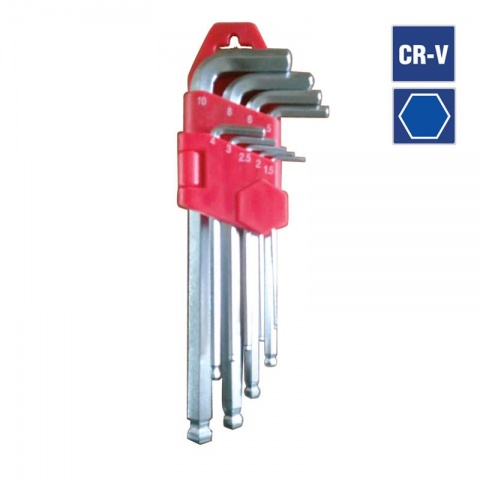 WORKPRO Κλειδιά Allen Μπίλιας Μακριά 1.5 - 10mm ΣΕΤ 9 ΤΕΜ