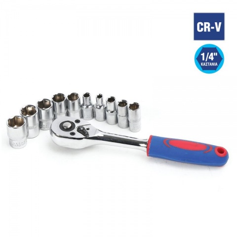 WORKPRO Καστάνια με Καρυδάκια 1/4" ΣΕΤ 11 ΤΕΜ