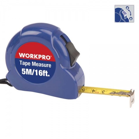 WORKPRO Μετροταινία ABS με Στοπ 5m x 18mm